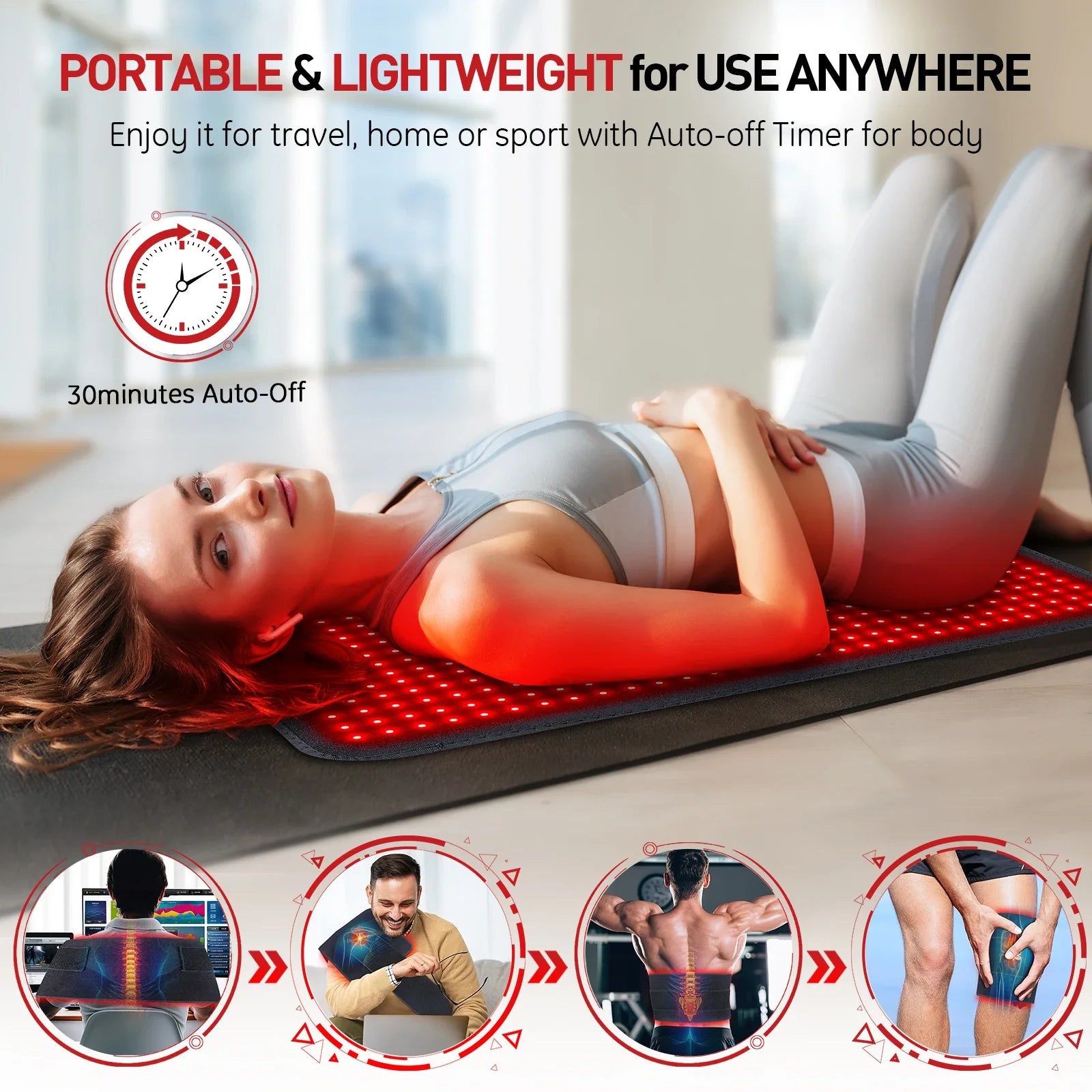 Red Light Therapy Heating Pad for Body Relief