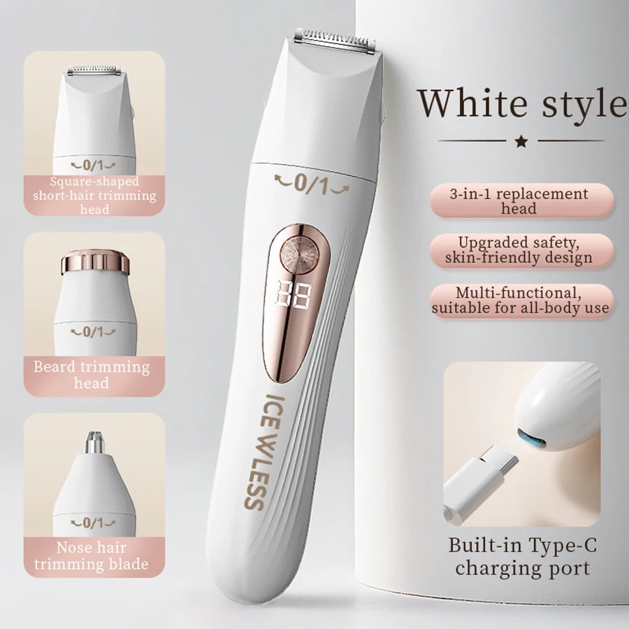 USB Rechargeable 3-in-1 Women Hair Removal Razor