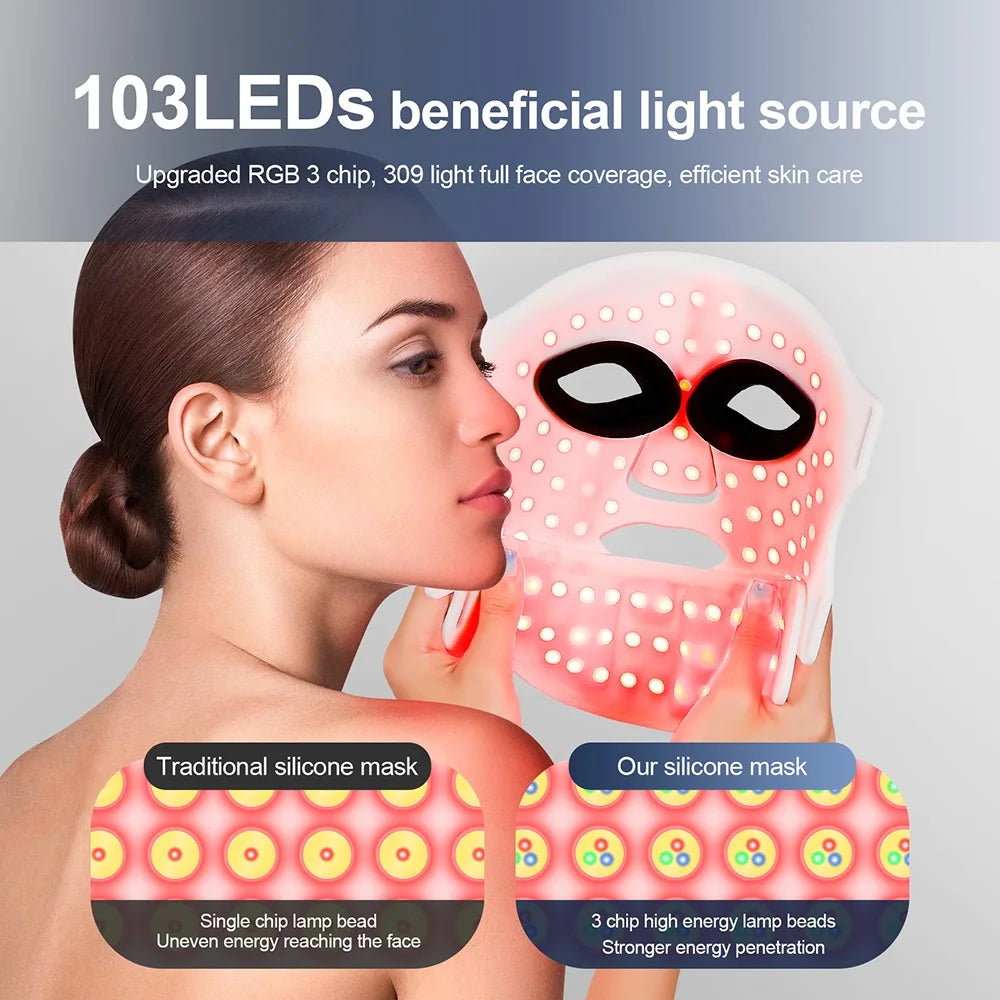 Silicone LED Face & Neck Light Therapy Mask