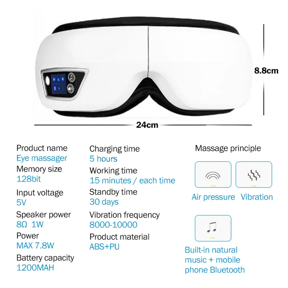 Smart Vibration Eye Massager Bluetooth Sleep Mask