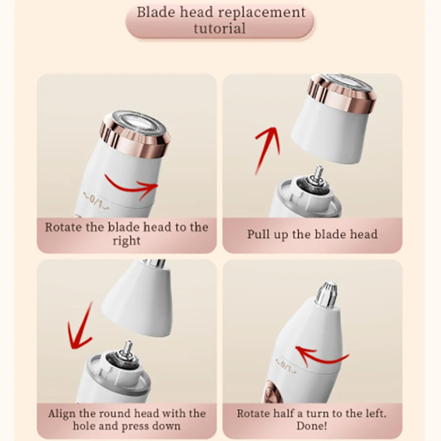 USB Rechargeable 3-in-1 Women Hair Removal Razor