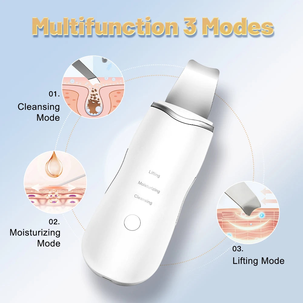 Ultrasonic Skin Scrubber Pore Cleansing Device