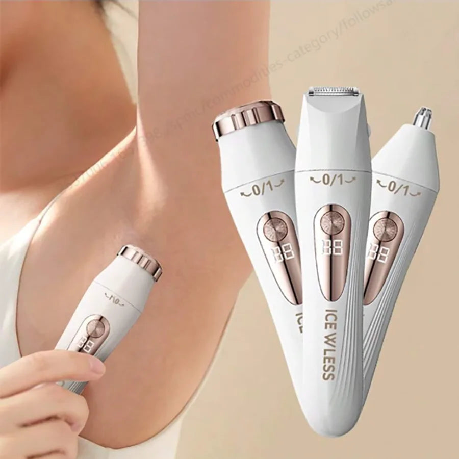 USB Rechargeable 3-in-1 Women Hair Removal Razor