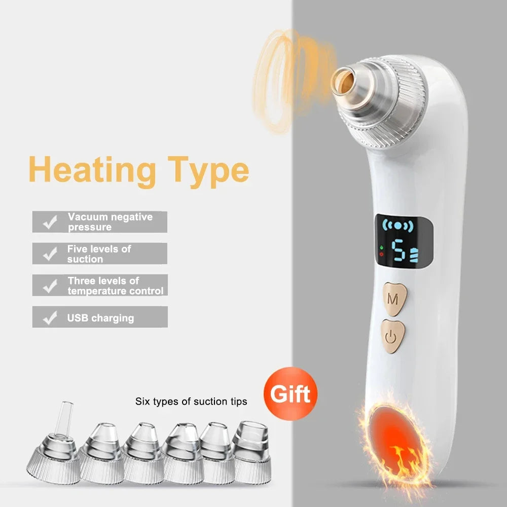 Heated Facial Blackhead Remover Suction Device
