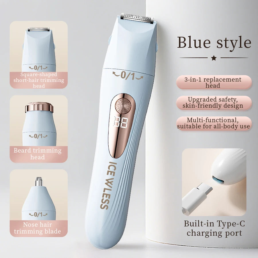 USB Rechargeable 3-in-1 Women Hair Removal Razor