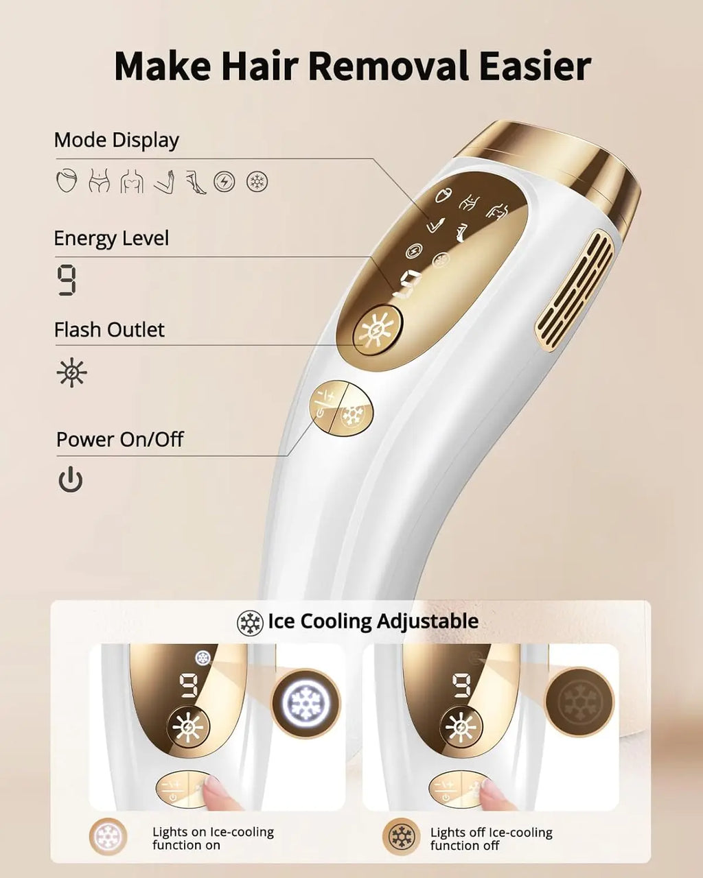 IPL Ice Cooling Laser Hair Removal Device