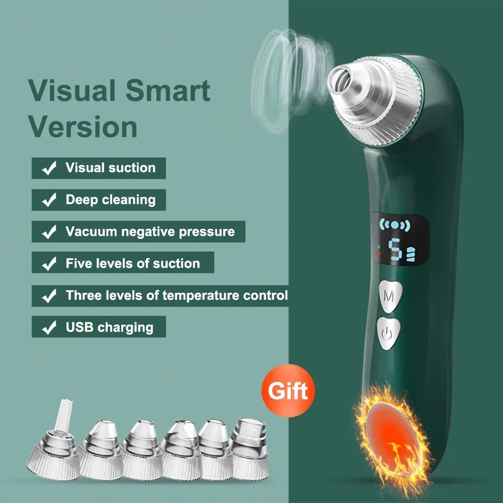 Heated Facial Blackhead Remover Suction Device