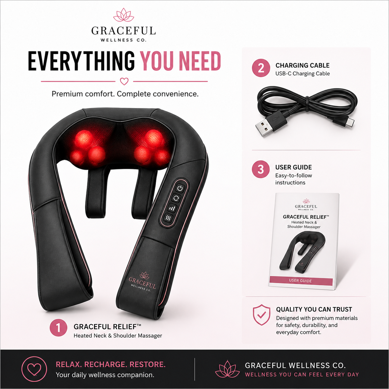 Graceful Relief™ Heated Neck & Shoulder Massager
