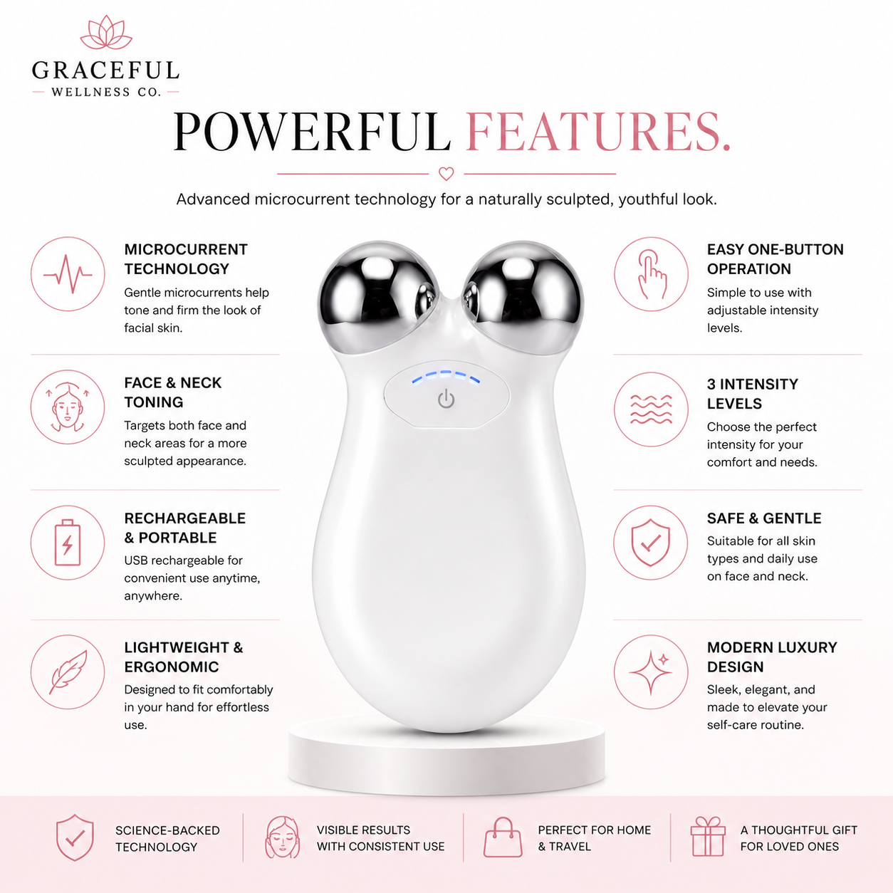 Graceful Lift™ Microcurrent Face & Neck Toning Device