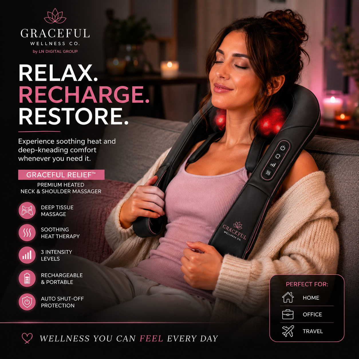 Graceful Relief™ Heated Neck & Shoulder Massager